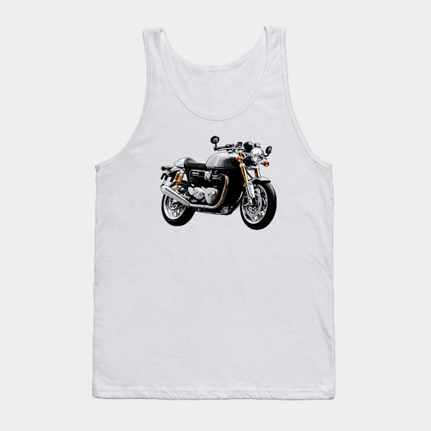 Thruxton 1200 Bike Illustration Tank Top by KAM Std